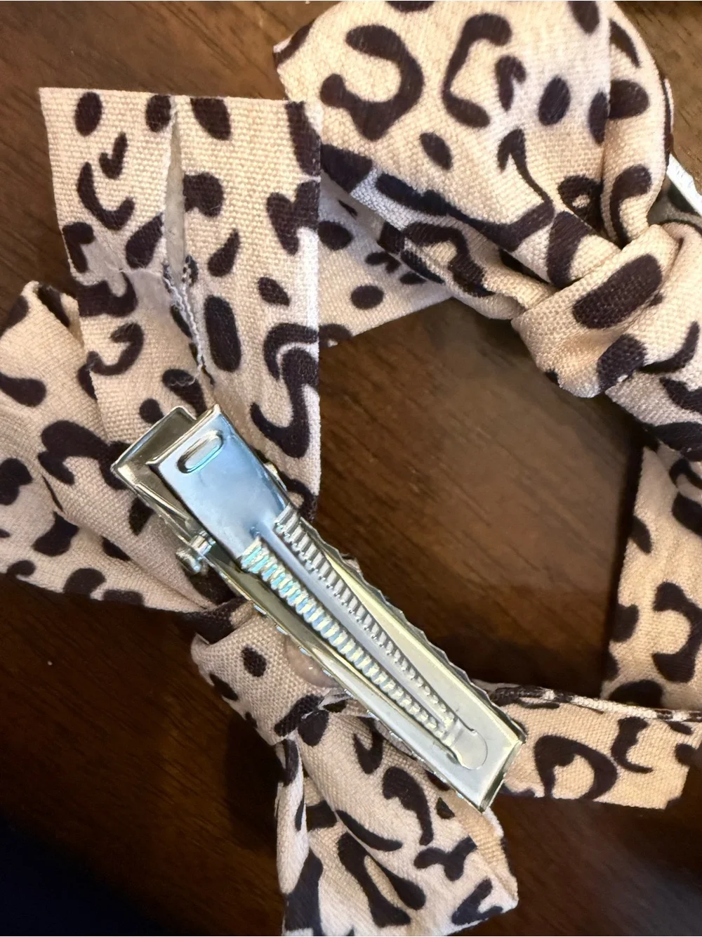 Kids Brown & Cream Bow Hair Clips - Set of 8